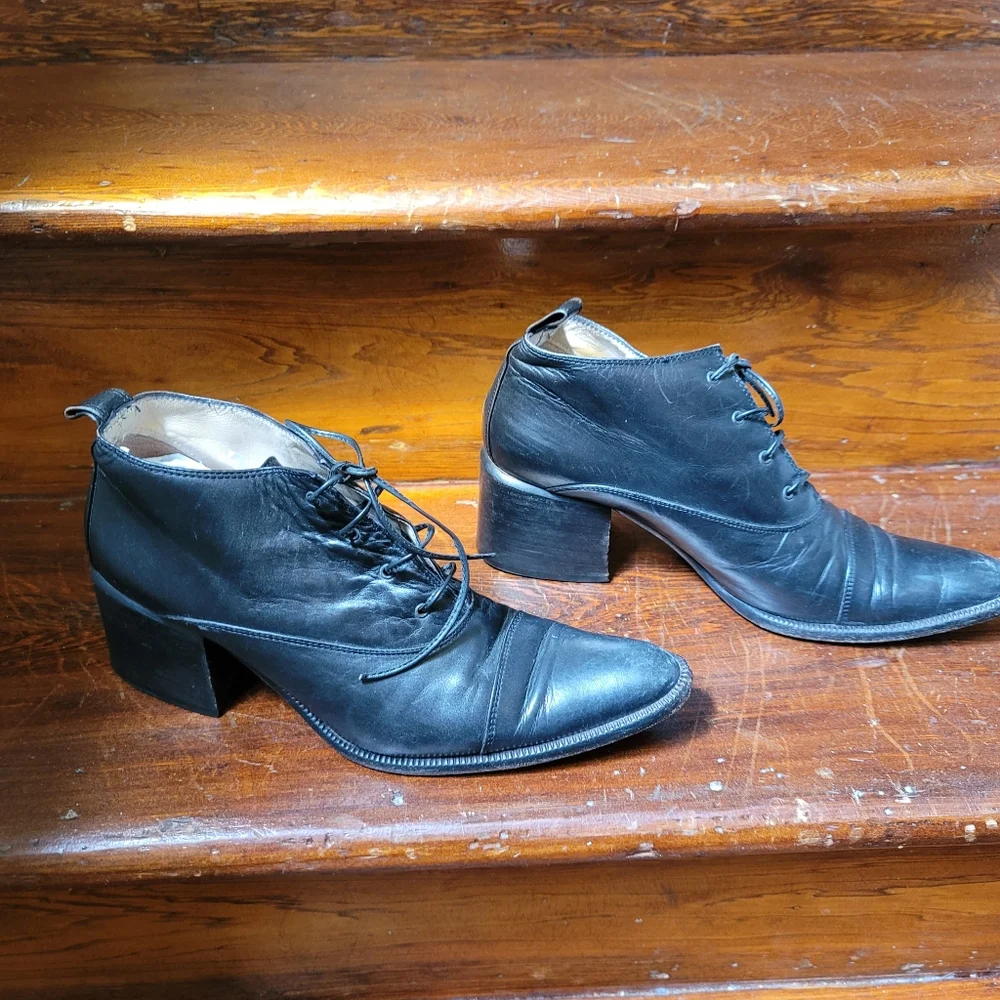 Vintage Gianni Bravo Women's Leather Ankle Boots/Shoes-37 1/2-U S Size 7
